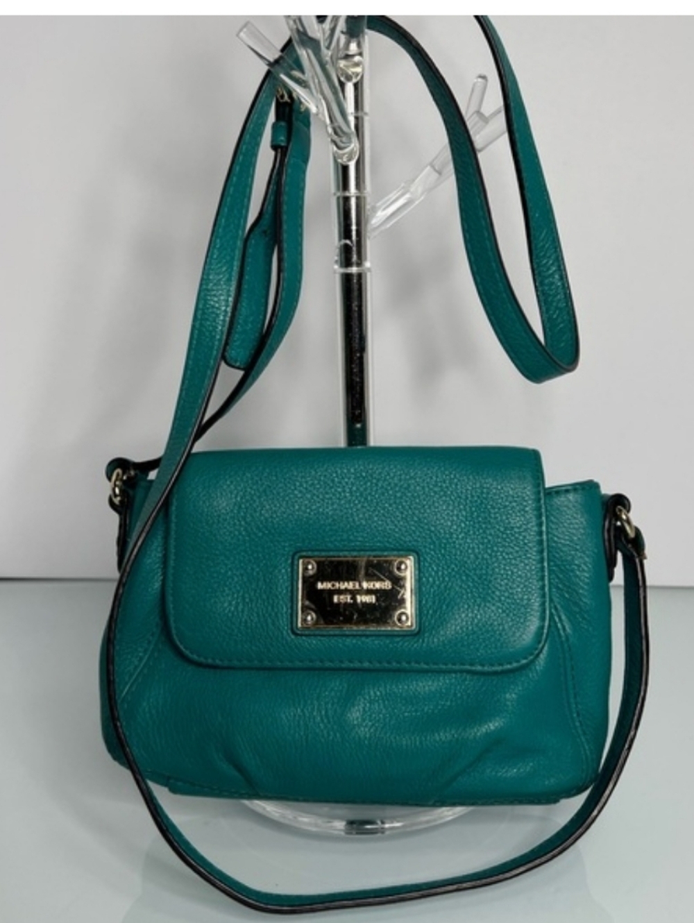 Michael Kors Teal Crossbody Bag with Gold Hardware
